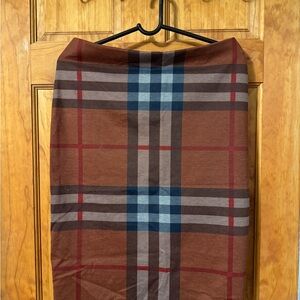 NYC Brown and Blue Plaid Pencil Skirt
